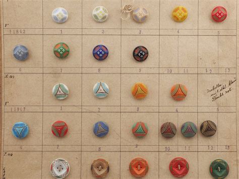 1925 Sample Card 33 Czech Antique Glass Buttons Geometric Marble Deco