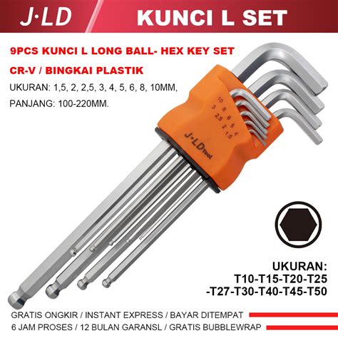 Jual Jld Kunci L Set 9pc Hex Set Key Kunci L Berbentuk Bola Set Kunci L