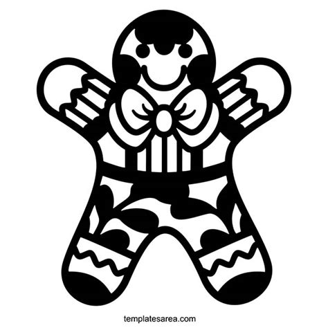 Gingerbread Man Silhouette Vector - TemplatesArea