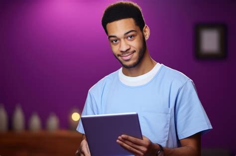 Premium Photo Man Holding Tablet Computer