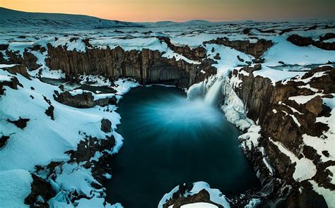 Wallpaper Landscape Waterfall Lake Water Nature Reflection Snow