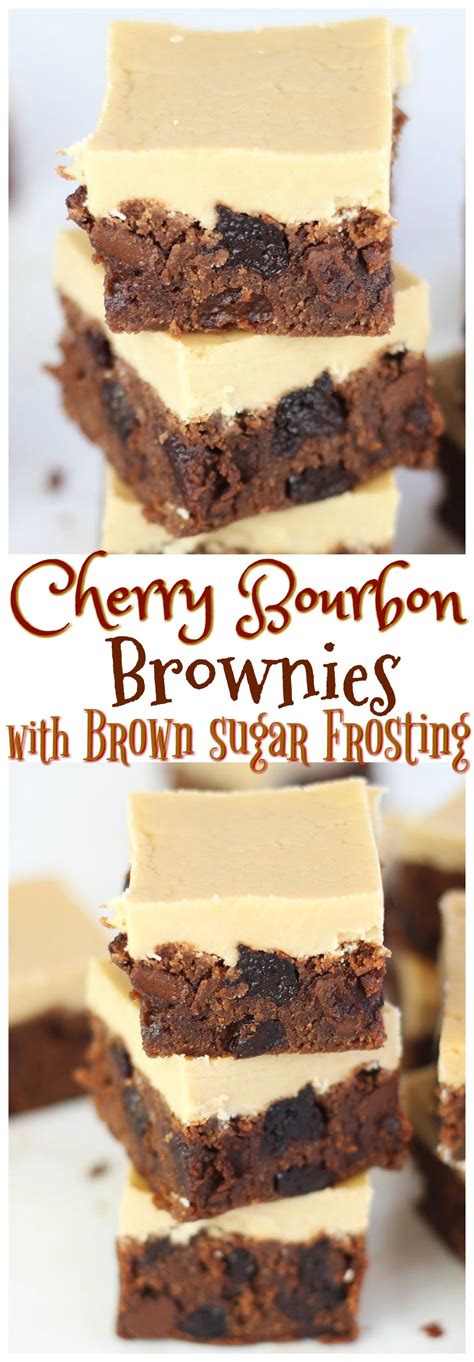 Cherry Bourbon Brownies with Brown Sugar Frosting - The Gold Lining Girl