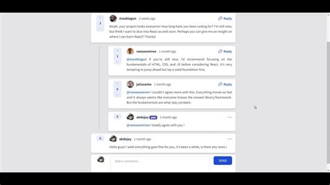 Interactive Comments Section Html Css Js Tailwindcss Youtube