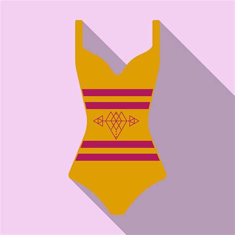 Bright Striped Swimsuit Beach Female Vector Eps Ai Uidownload