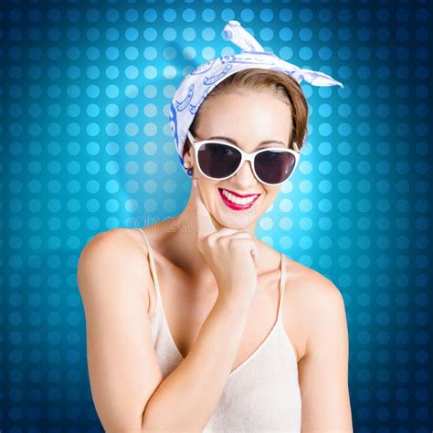 Elegant Pinup Woman Wearing Classic Retro Fashion Stock Image Image