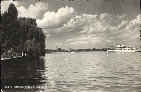 Postkarte Carte Postale Rorschach Bodensee Schiff Manuskript