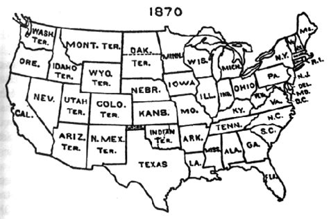 United States Map 1870