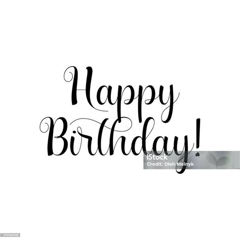 Happy Birthday Text Calligraphy Lettering Modern Design With