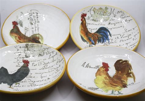 Set Of 4 Williams Sonoma Made In Italy Rooster Script Serving Pasta Bowls 10 Each Artofit