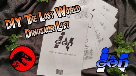 The Lost World Jurassic Park Roland Tembos Ingen Dinosaur List Youtube