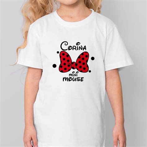 Tricou Din Bumbac Pentru Copii Personalizat Cu Text Mini Mouse