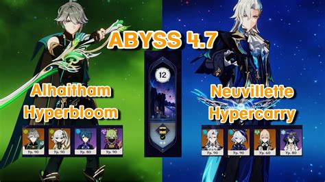 Alhaitham Hyperbloom Neuvillette Hypercarry Spiral Abyss 4 7 Floor