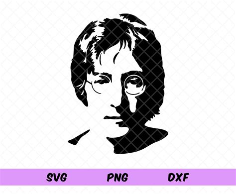 John Lennon Svg John Lennon Stencil Portrait Silhouette Portrait The