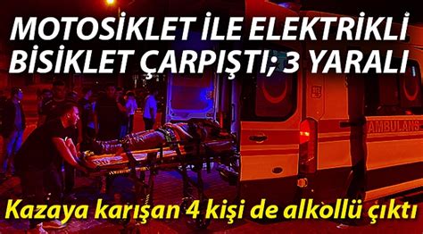 Motosiklet ile elektrikli bisiklet çarpıştı 3 yaralı ASAYİŞ