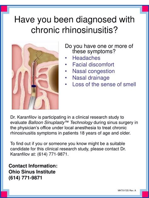 Ppt Have You Been Diagnosed With Chronic Rhinosinusitis Powerpoint