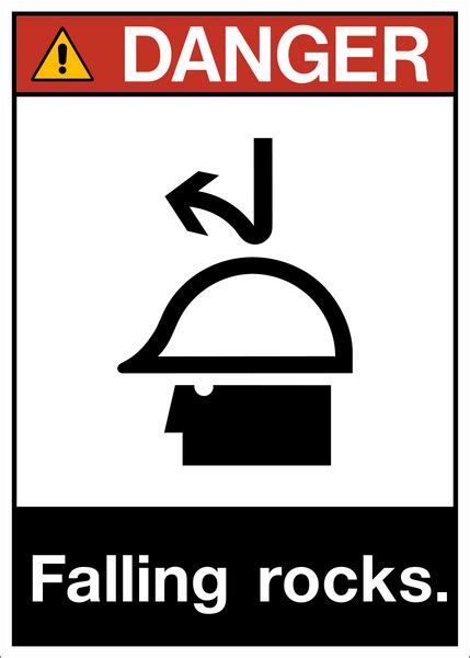 Danger Falling Rocks Western Safety Sign