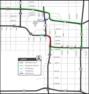 Westbound I-10 closed in Phoenix area for road improvement project