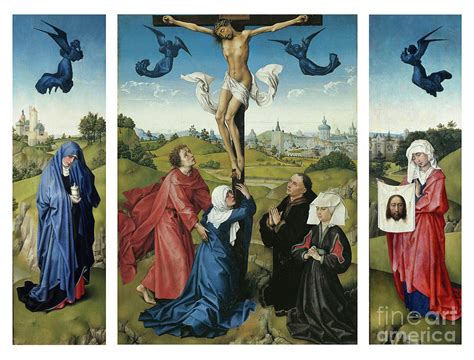 Crucifixion Triptych Painting By Rogier Van Der Weyden Fine Art America