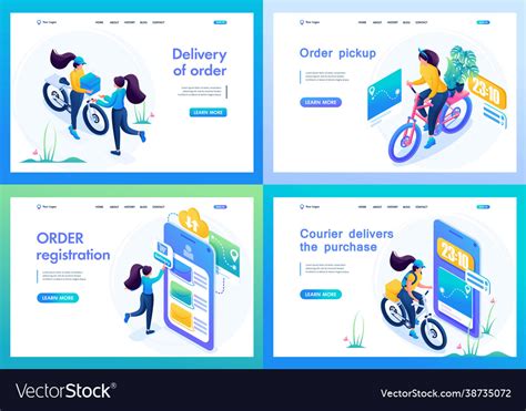 Isometric 3d Kit Landing Pages With Vivid Vector Image