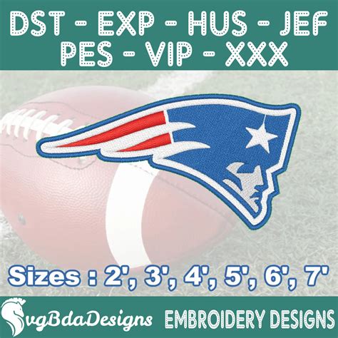 New England Patriots Machine Embroidery Design Sizes Embroidery