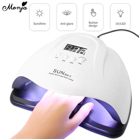 Monja W Intelligent Nail Dryer Pcs Uv Lamp Fast Curing Uv Gel Led