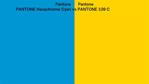 Pantone Hexachrome Cyan Vs PANTONE 109 C Side By Side Comparison