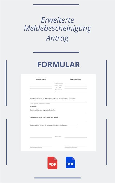 Erweiterte Meldebescheinigung Antrag Formular Pdf