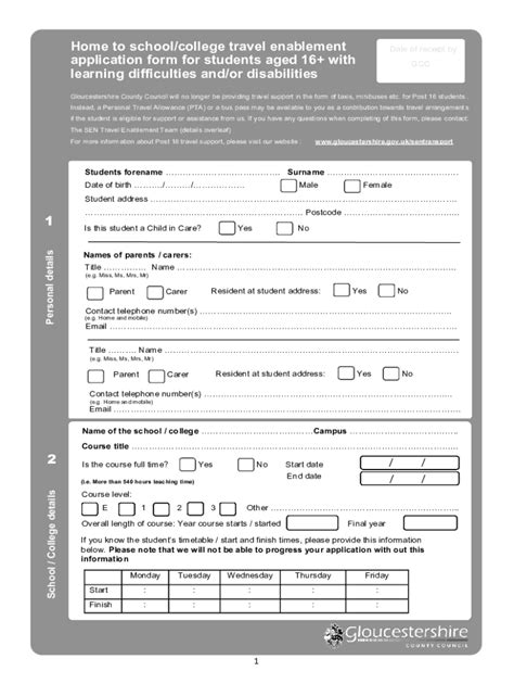 Fillable Online Home To School Travel Assistance Application Form For