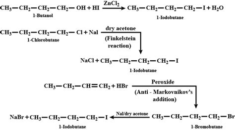 Write The Equations The Preparation Of Iodobutane From Following I