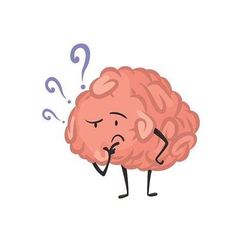 Premium Vector Brain Character Emotion Intelligence Emoji Thinking