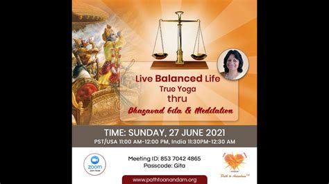 Learn To Live Balanced Life True Yoga Thru Bhagavad Gita And Meditation