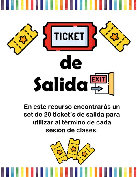 20 Ticket De Salida Para Tus Clases XPPP