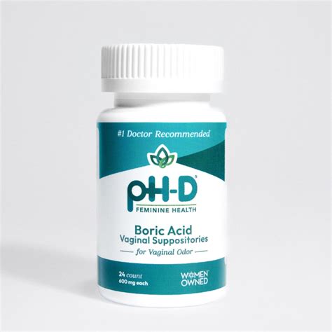 Boric Acid Vaginal Suppositories | pH-D Feminine Health