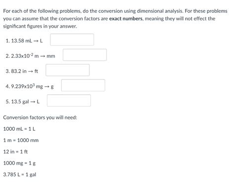 Solved For Each Of The Following Problems Do The Conversion Chegg