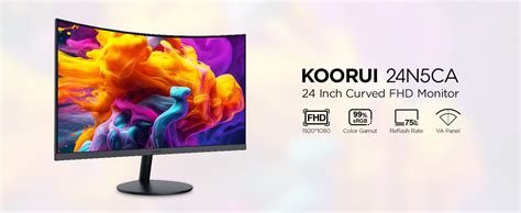 Koorui 24 Inch Curved Computer Monitor Full Hd 1080p 75hz Gaming