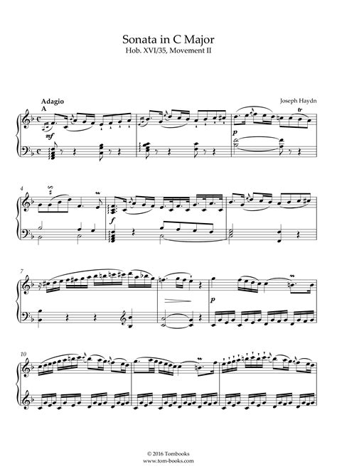 Piano Sonata No In C Major Hob Xvi Ii Adagio With