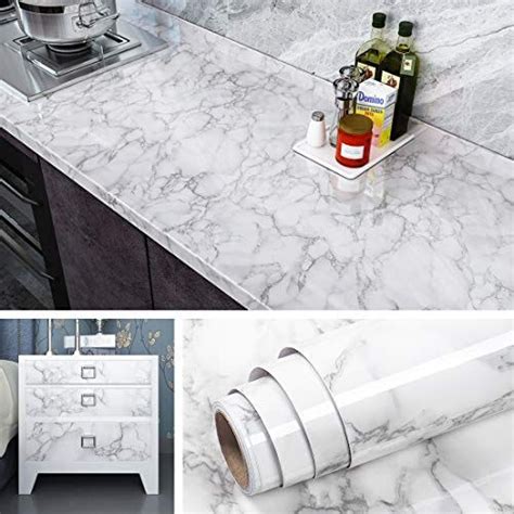 Livelynine Marble Wallpaper Peel And Stick Countertops 15 8x394 Inch