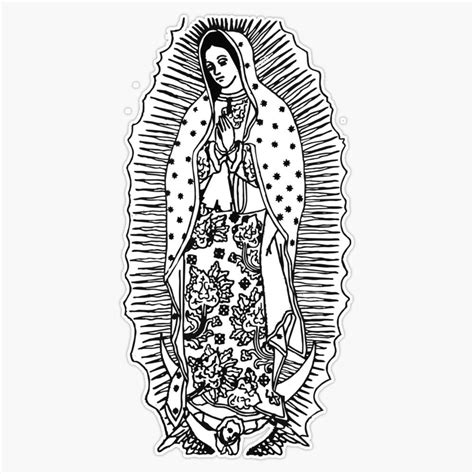 Virgen De Guadalupe Our Lady Of Guadalupe Black And White Design Wall