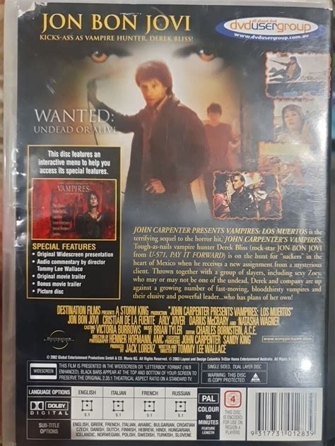 John Carpenter Presents Vampires Los Muertos Dvd Jon Bon Jovi Cult