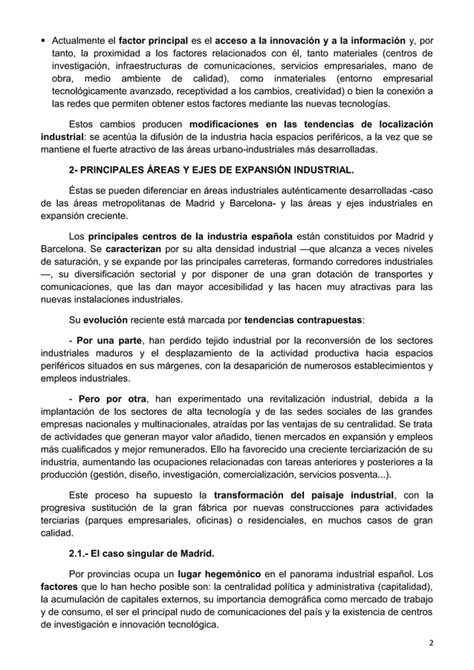 Tema Desigualdades En La Distribuci N De La Industria Espa Ola Pdf