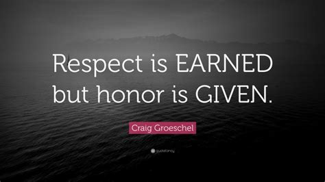 Craig Groeschel Quote Respect Is EARNED But Honor Is GIVEN