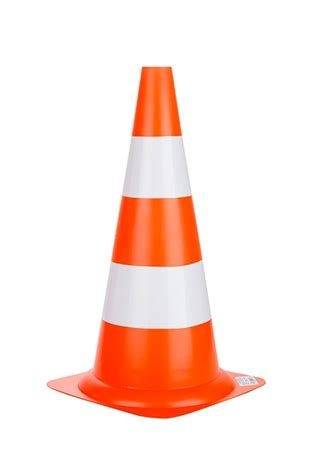 Cone de Sinalização Rígido 50 CM Laranja Branco