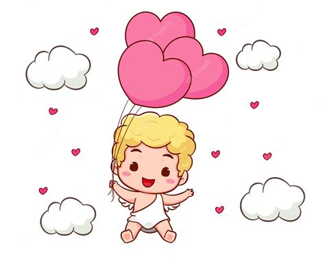 Premium Vector Cute Cupid Cartoon Character Valentines Day Event