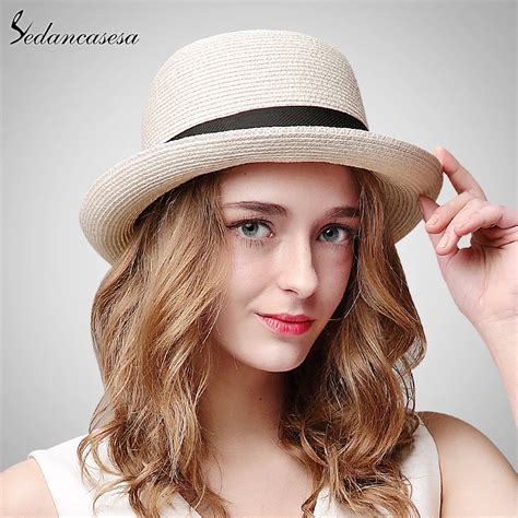 Sedancasesa 2017 New Straw Hat Female Blower Hat Summer Sun Hats For