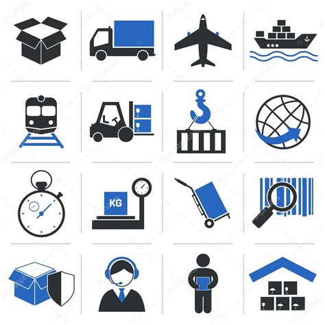 Iconos De Servicio Logístico Vector Gráfico Vectorial © Macrovector