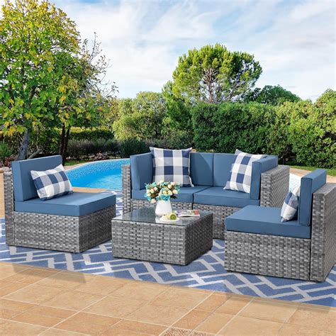 Amazon Shintenchi Pieces Outdoor Patio Sectional Sofa Couch