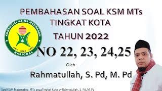 Pembahasan Soal Ksm Mts Matematika Tingkat Kota No Doovi