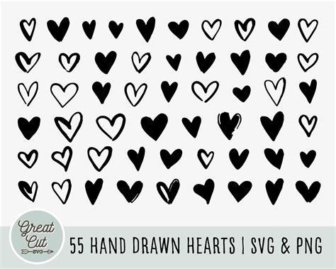 Doodle Herz Svg Bundle Han Gezeichnet Herzen Svg Liebe Svg Etsy