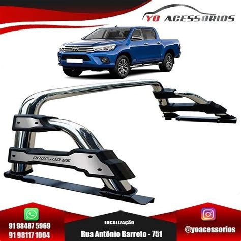 Santo Antônio Cromado Hilux 2016 2020 Cabine Dupla Carros vans e