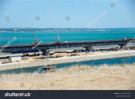 Kerch Strait Bridge Construction Crimean Bridge Stock Photo 2183535479 ...